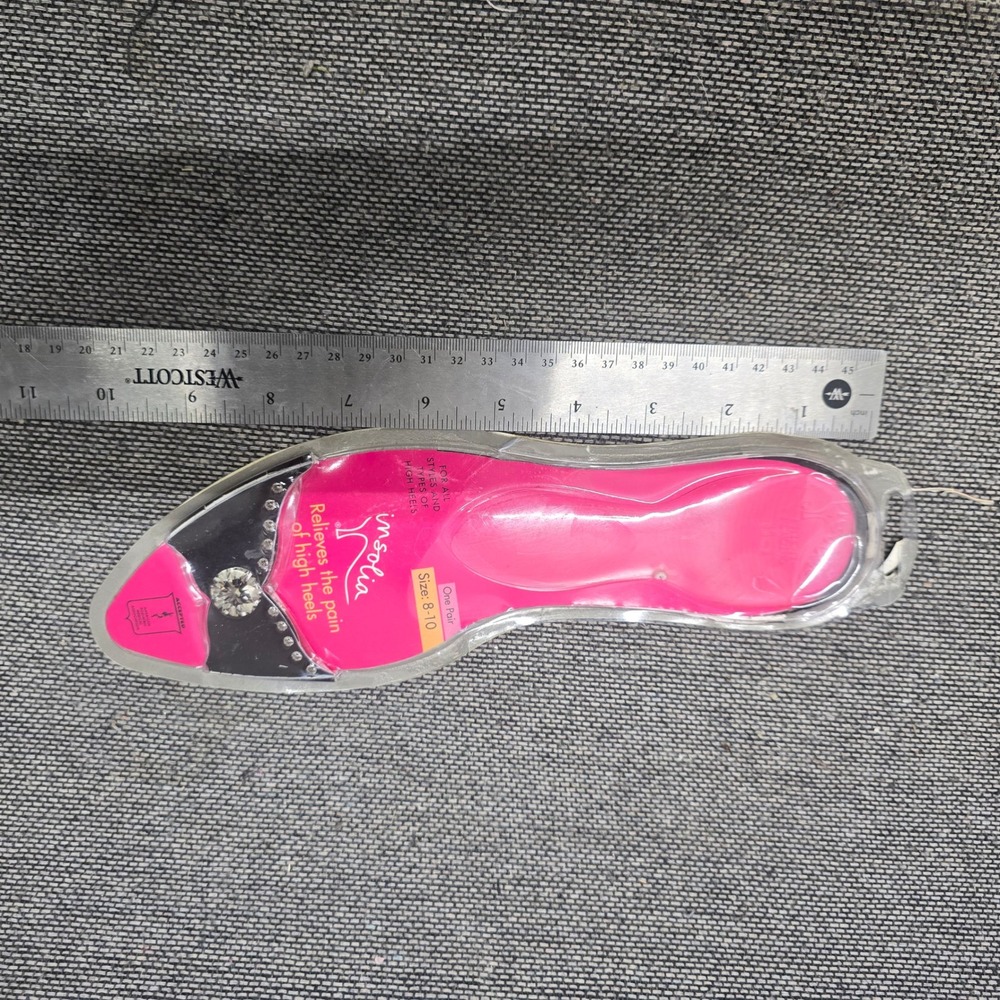 Insolia High Heel Inserts Pain Relief Weight Shift Size 8-10 Pink Good Discreet